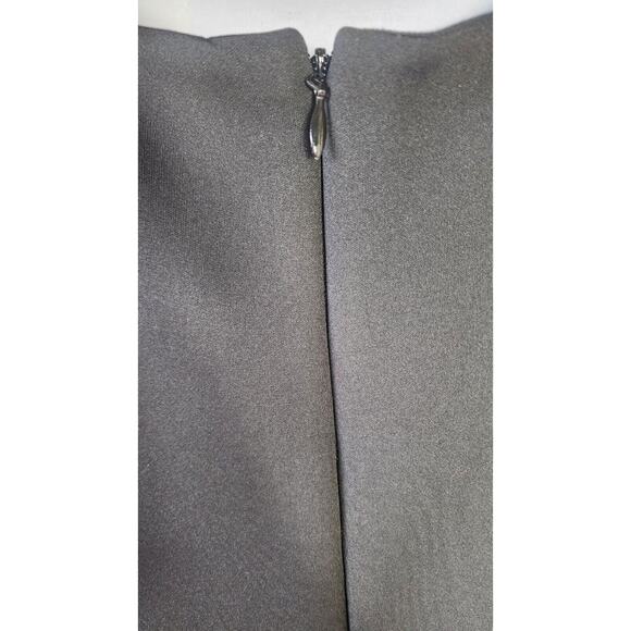 Bebe Black Neoprene Deep Vee V-neck maxi Mermaid Formal evening gown Dress XS - Picture 7 of 16